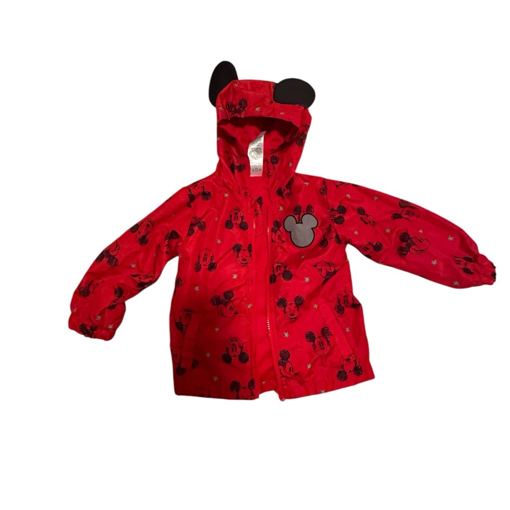 Disney- Red Mickey Mouse Hooded Zip-Up Jacket for baby girls